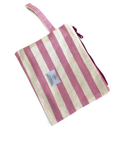 Χειροποίητο Τσαντάκι Χειρός 'Pink stripe'