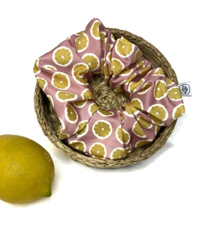Σούρα Μαλλιών Χειροποίητη ' Pink Lemons'