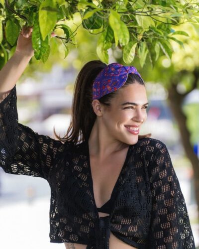 Στέκα Μαλλιών Χειροποίητη ' Purple Boho'