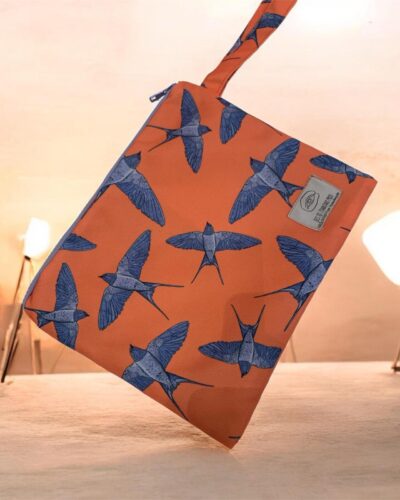 Τσαντάκι Χειρός Χειροποίητο ' Orange Birds'