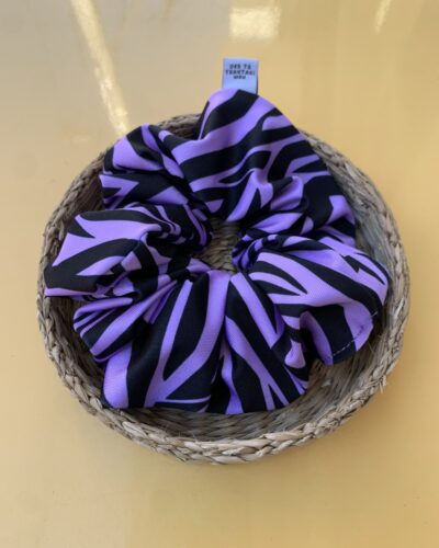 Σούρα Μαλλιών Χειροποίητη 'Purple Animal Print'
